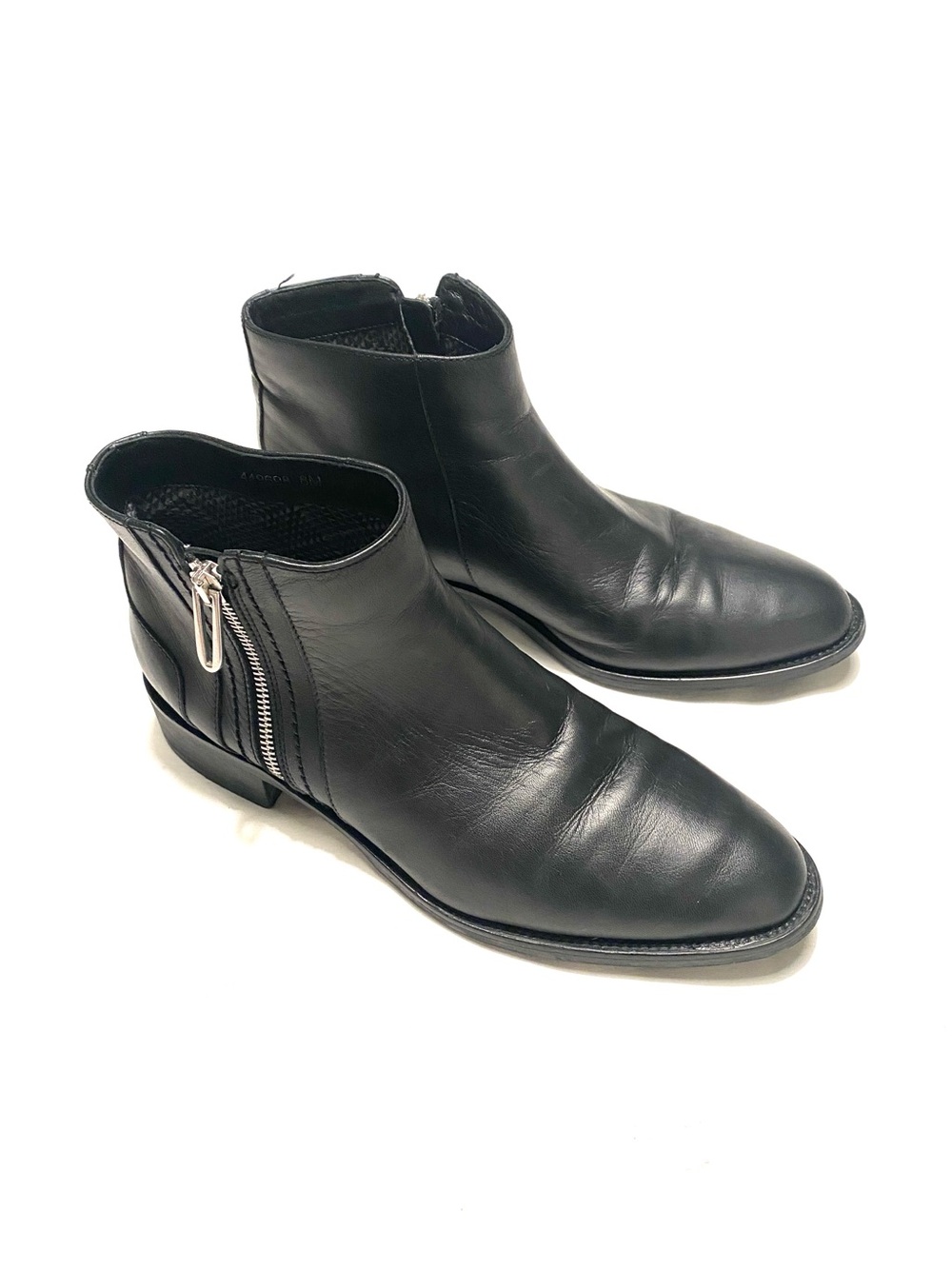 Aquatalia Nadie Waterproof Leather Ankle Boots Black Size 8 Made in Italy